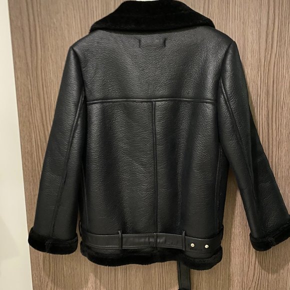 Zara Oversized Faux Fur Moto Jacket - Picture 5 of 5